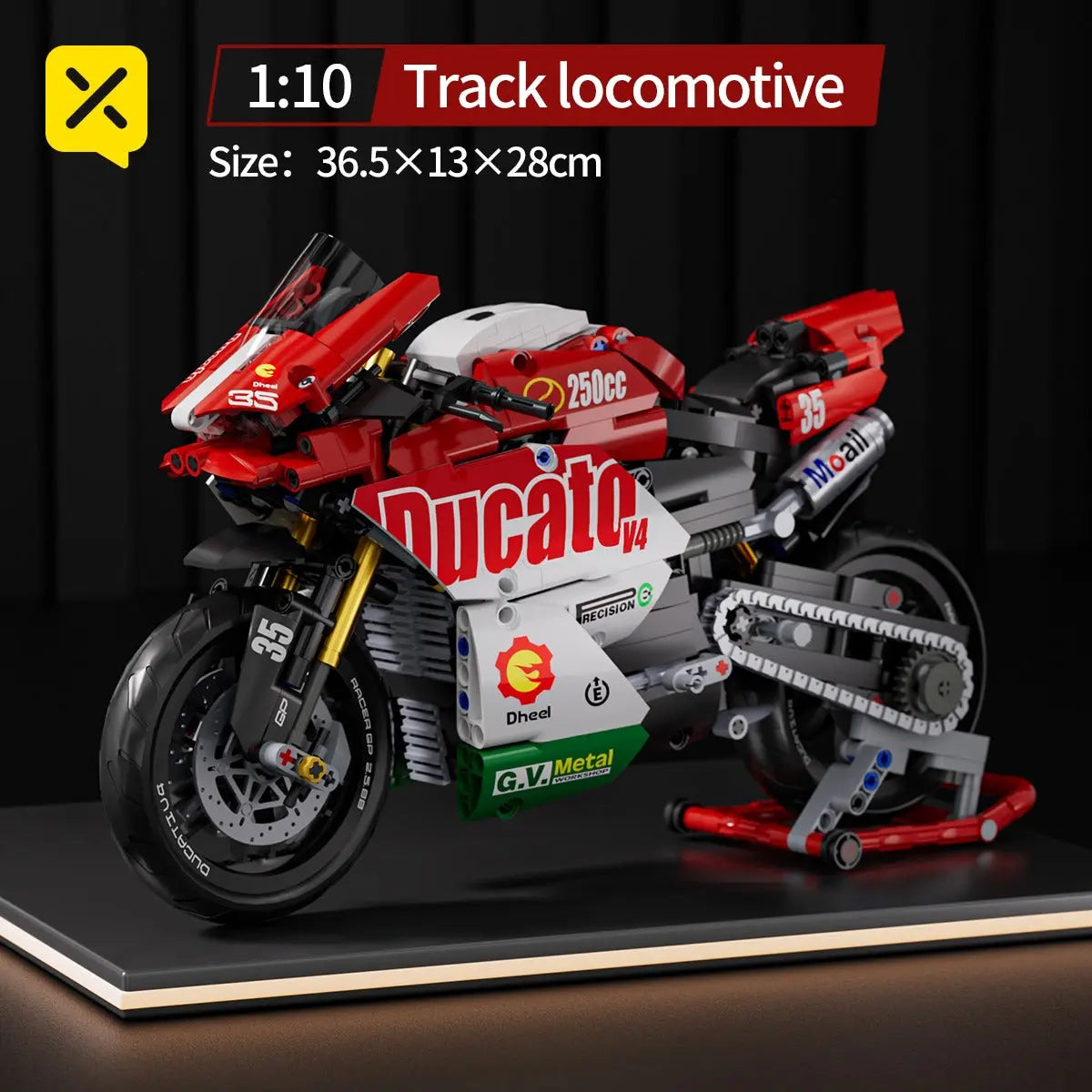 Technic V4 Super Moto Ducati Bike Building Blocks 883PCS