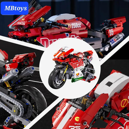 Technic V4 Super Moto Ducati Bike Building Blocks 883PCS