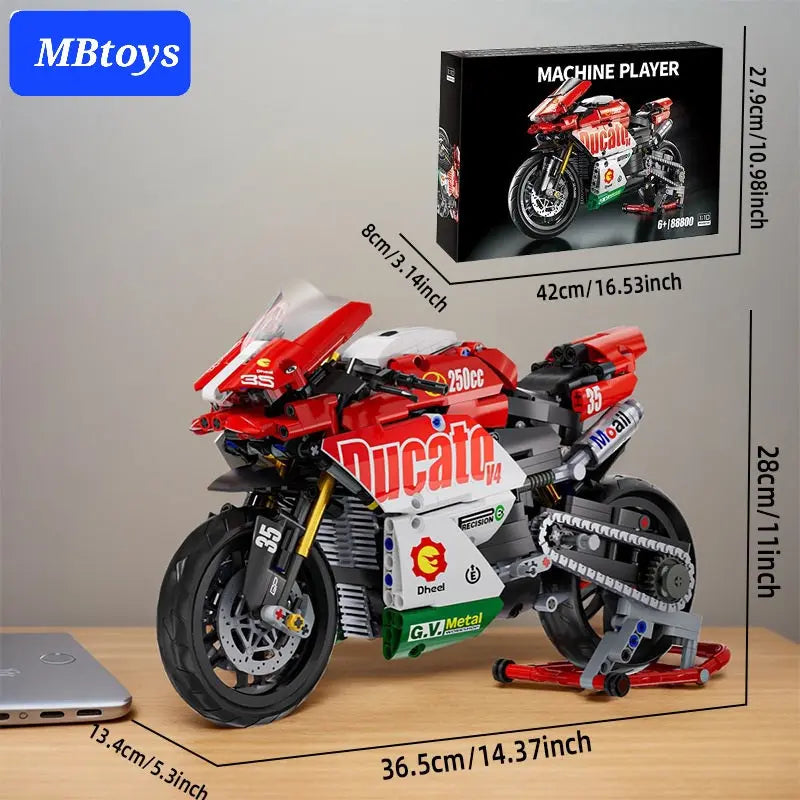 Technic V4 Super Moto Ducati Bike Building Blocks 883PCS