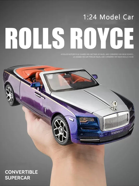 1:24 Rolls Royce Dawn Car Model Simulation Alloy Light Pull Back Toy Car Boy Collection Gift