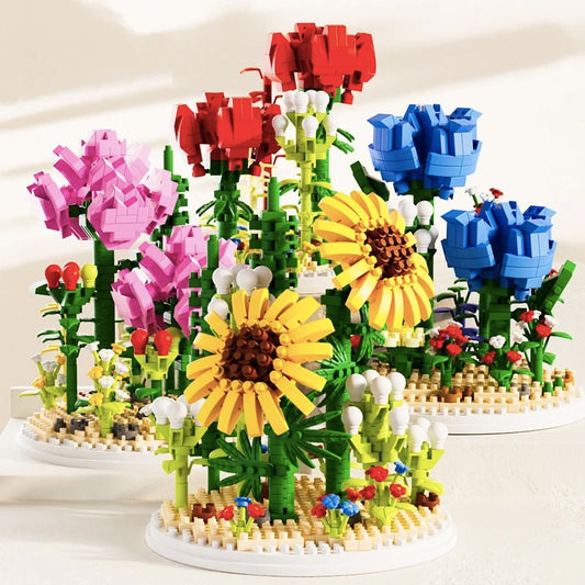 Building Blocks Carnation Bouquet Bonsai Plant Model Bricks 233pcs Toys No Box