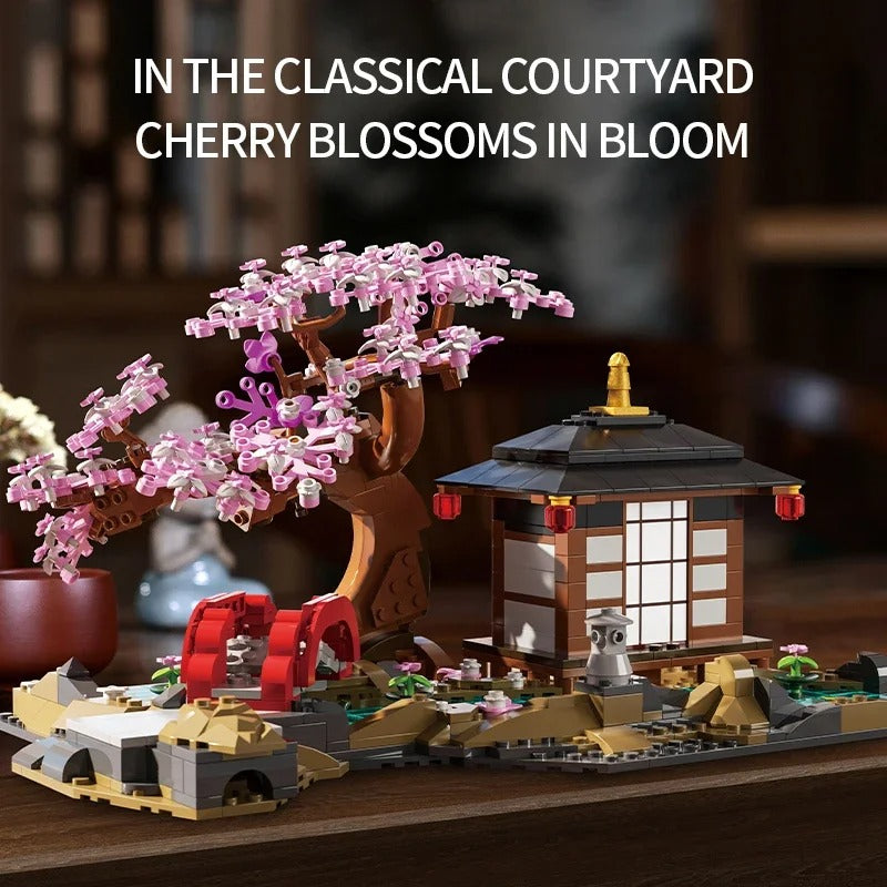 Cherry Blossom Tree Building Blocks Bonsai Bouquet Model Bricks Home Decor