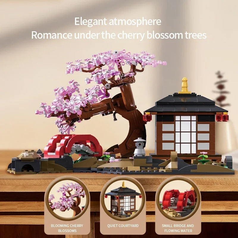 Cherry Blossom Tree Building Blocks Bonsai Bouquet Model Bricks Home Decor